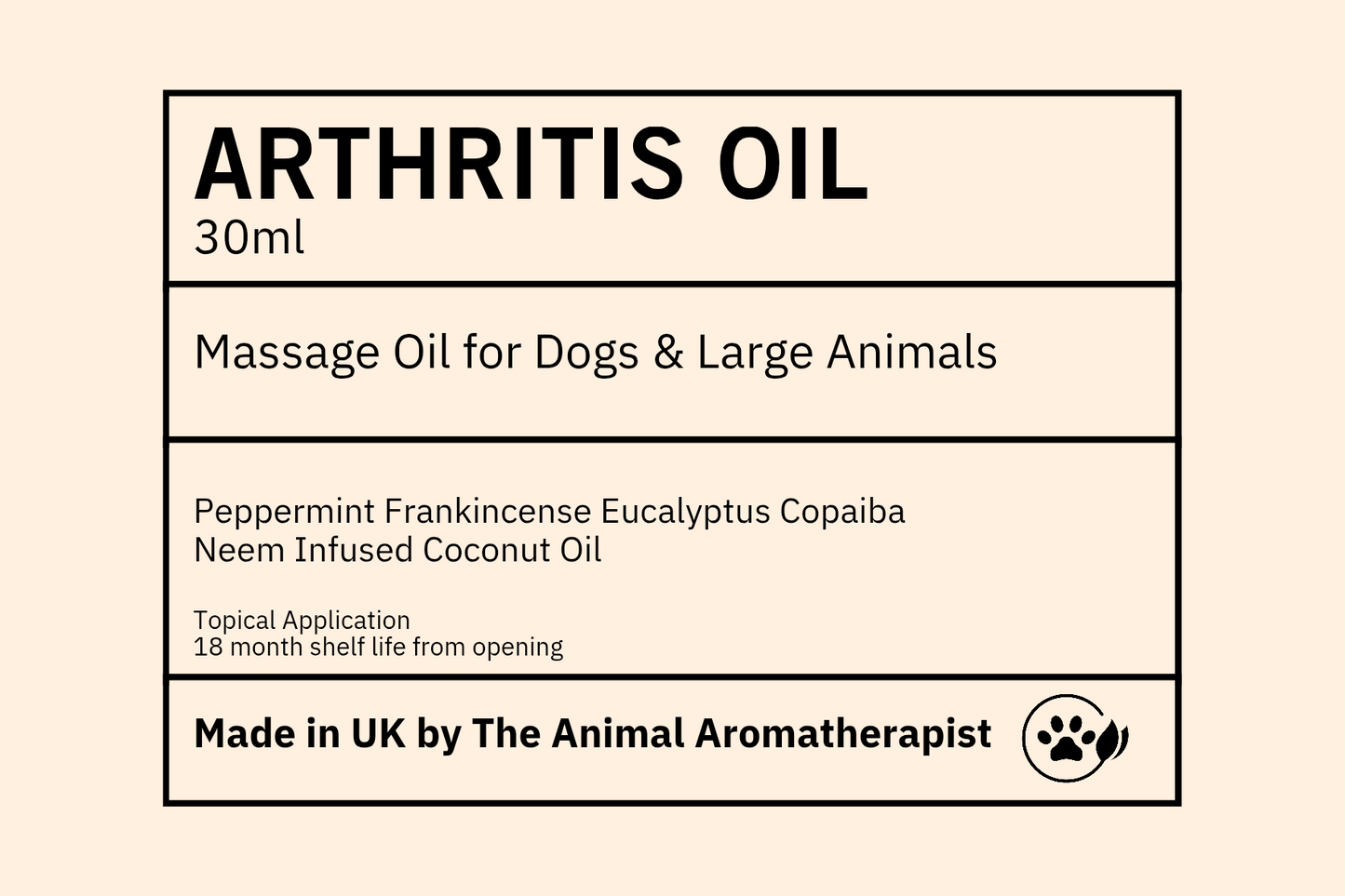 Arthritis Oil ( Dog & Large Animal)