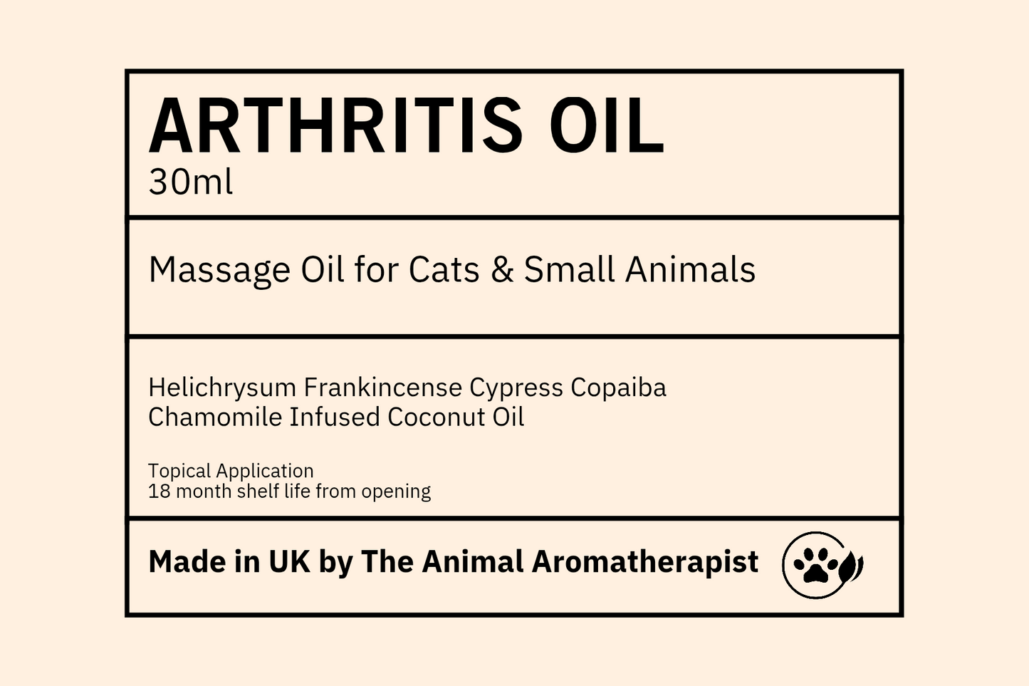 Arthritis Oil ( Cats & Small Animals)