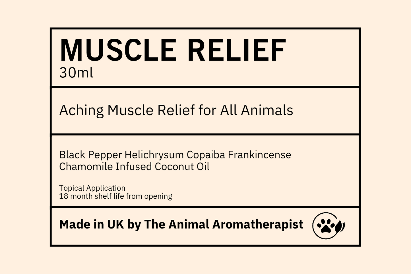 Muscle Relief Oil (All Animals)