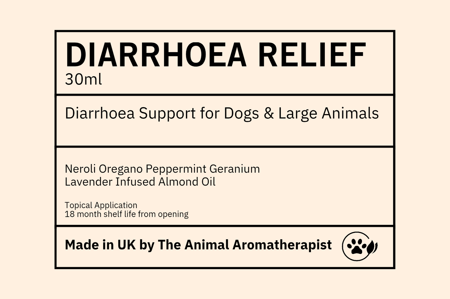 Diarrhoea Relief Oil ( Dogs and Large Animals)