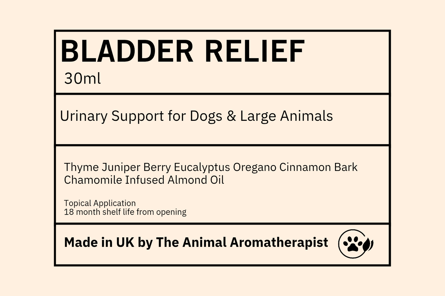 Bladder Relief Oil ( Dogs and Large Animals)