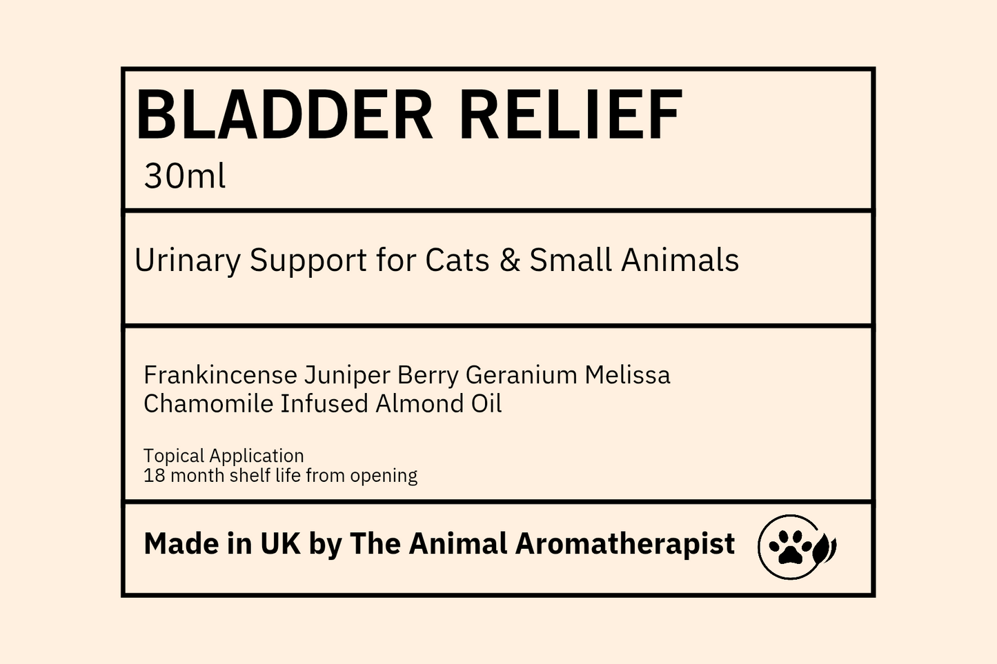 Bladder Relief Oil ( Cats & Small Animals)