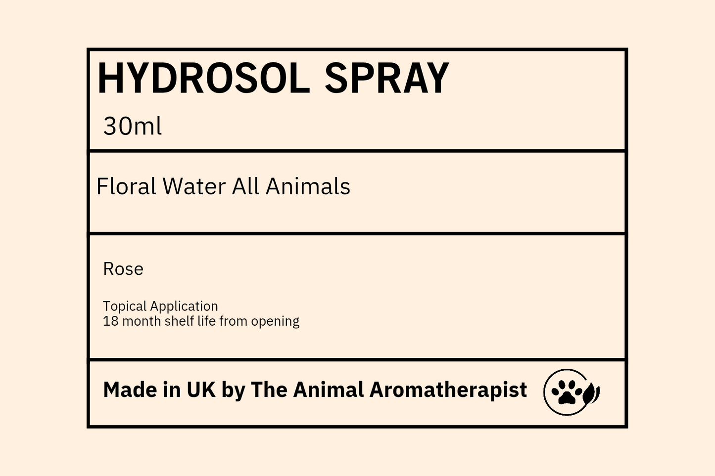 Hydrosol/ Floral Water  ROSE  30ml spray