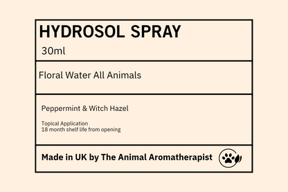 Hydrosol/ Floral Water PEPPERMINT & WITCH HAZEL  30ml spray