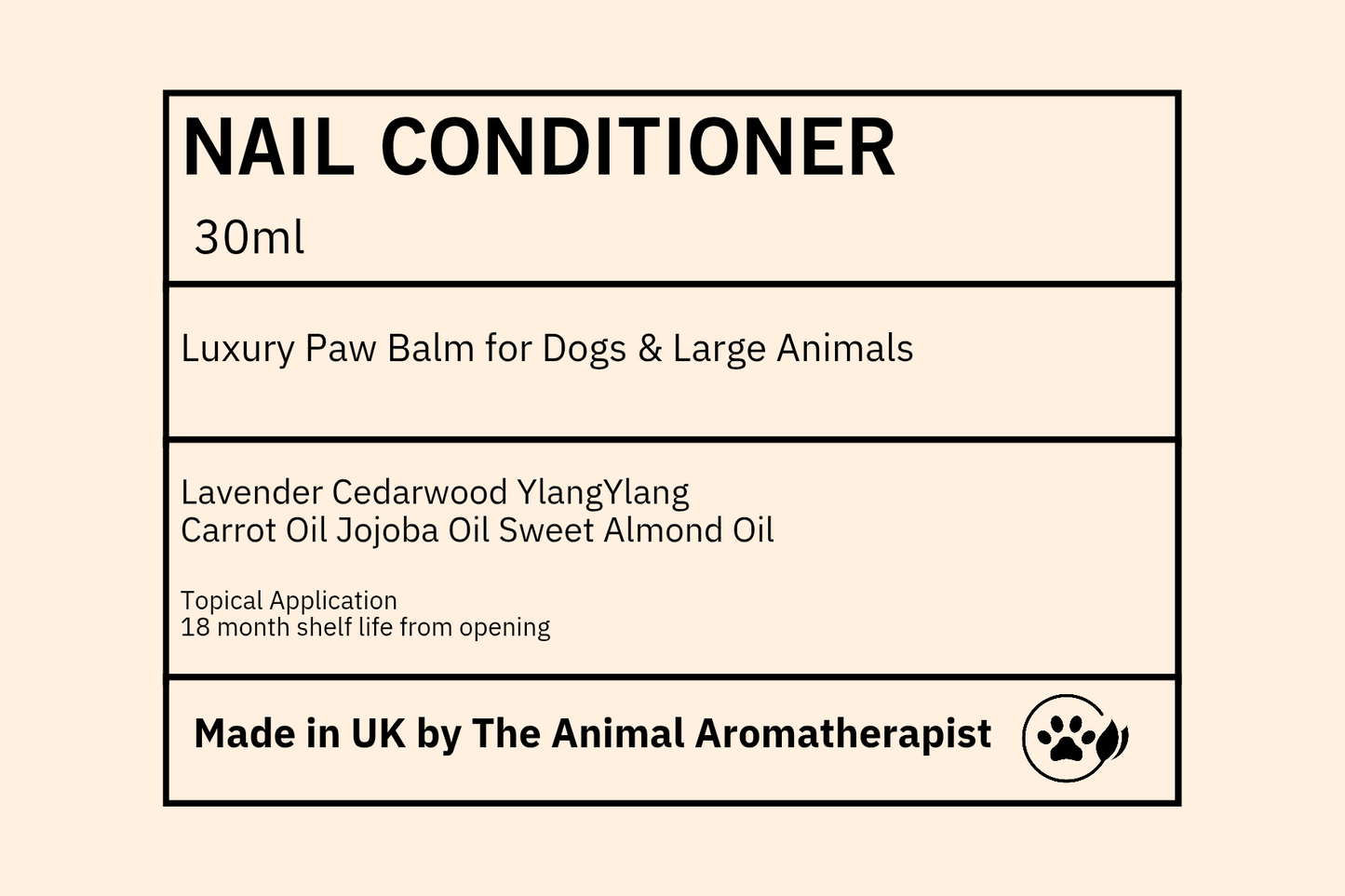 Luxury Nail Oil for Dogs ( Cedarwood,  Lavender & YlangYlang) 30ml dropper bottle