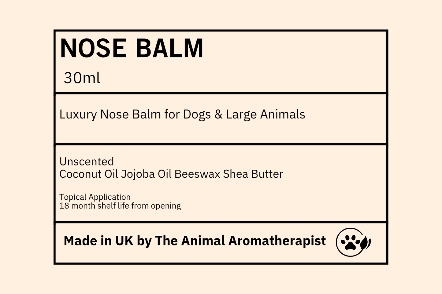 Nose Balm for Dogs ( unscented)