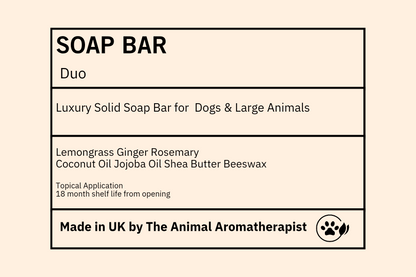 Aromatheraphy Solid Shampoo Bar for Dogs  (Lemongrass, Ginger& Rosemary)
