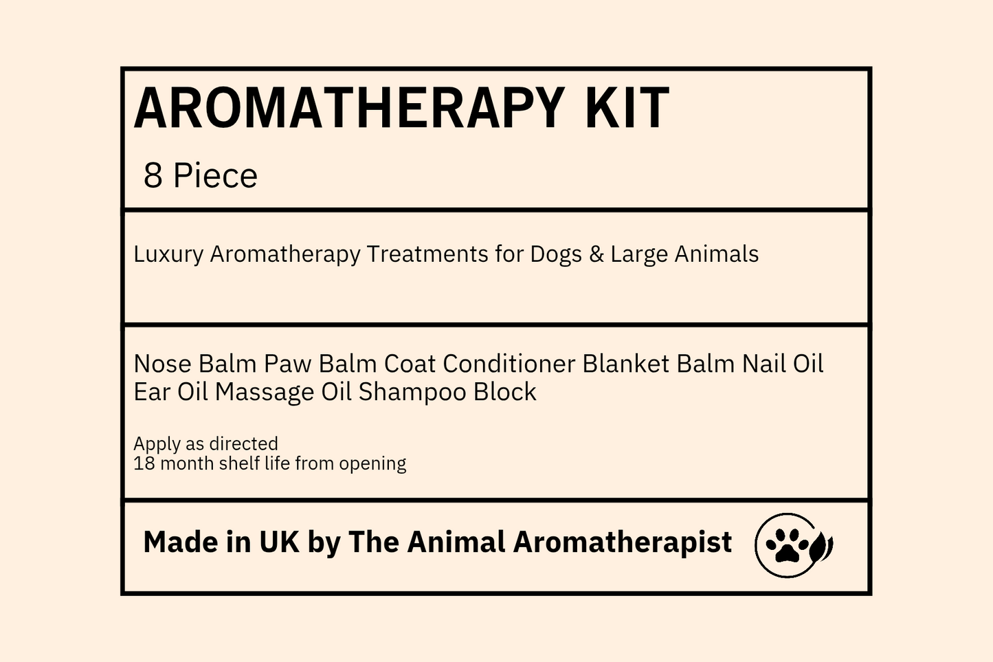 Luxury Aromatheraphy Pampering Set for Dogs (8 products)
